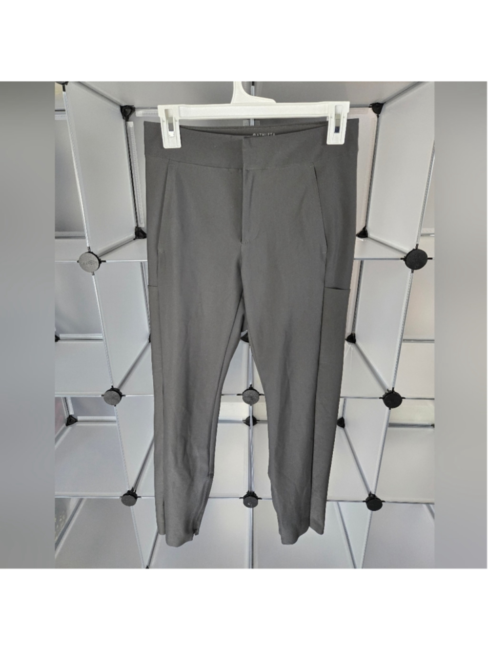 ATHLETA Women's Stella Trouser Arbor Olive Ankle Zip Pants Size 4